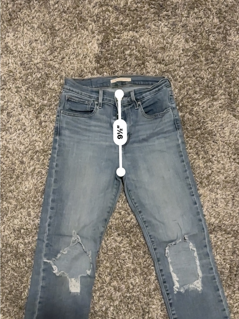 Levi's Women's Light Blue high rise Straight-Leg Distressed Jeans - Picture 9 of 10